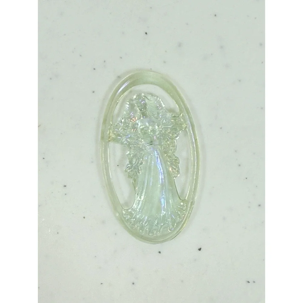 Vintage 1983 Mattel Crystal Barbie Dolls Necklace Iridescent Pendant 1 3/4in